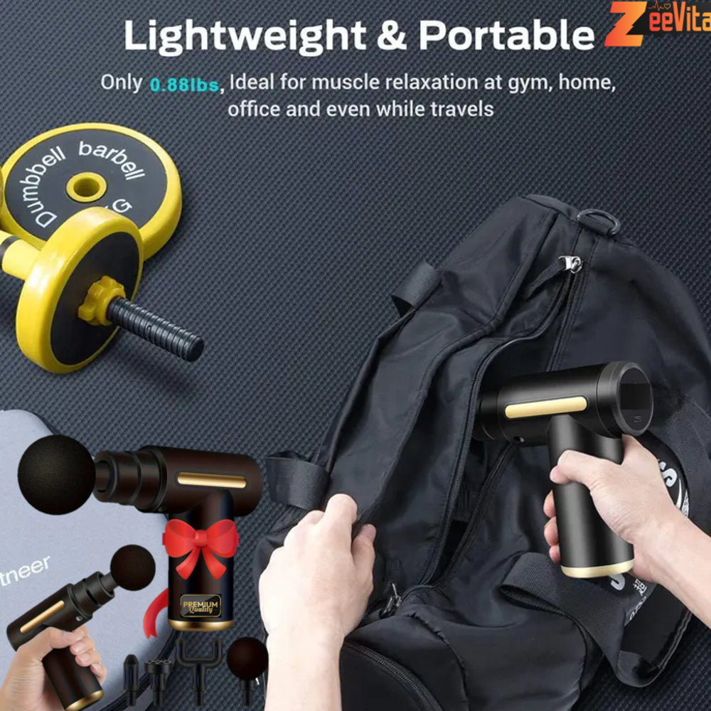 Powerful Mini Massage Gun Deep Tissue, Muscle Percussion Massager with 6 Speeds for Pain Relief Recovery, Portable Massager for Muscle Tension Shoulder Back Body Neck Arm Legs Relaxation