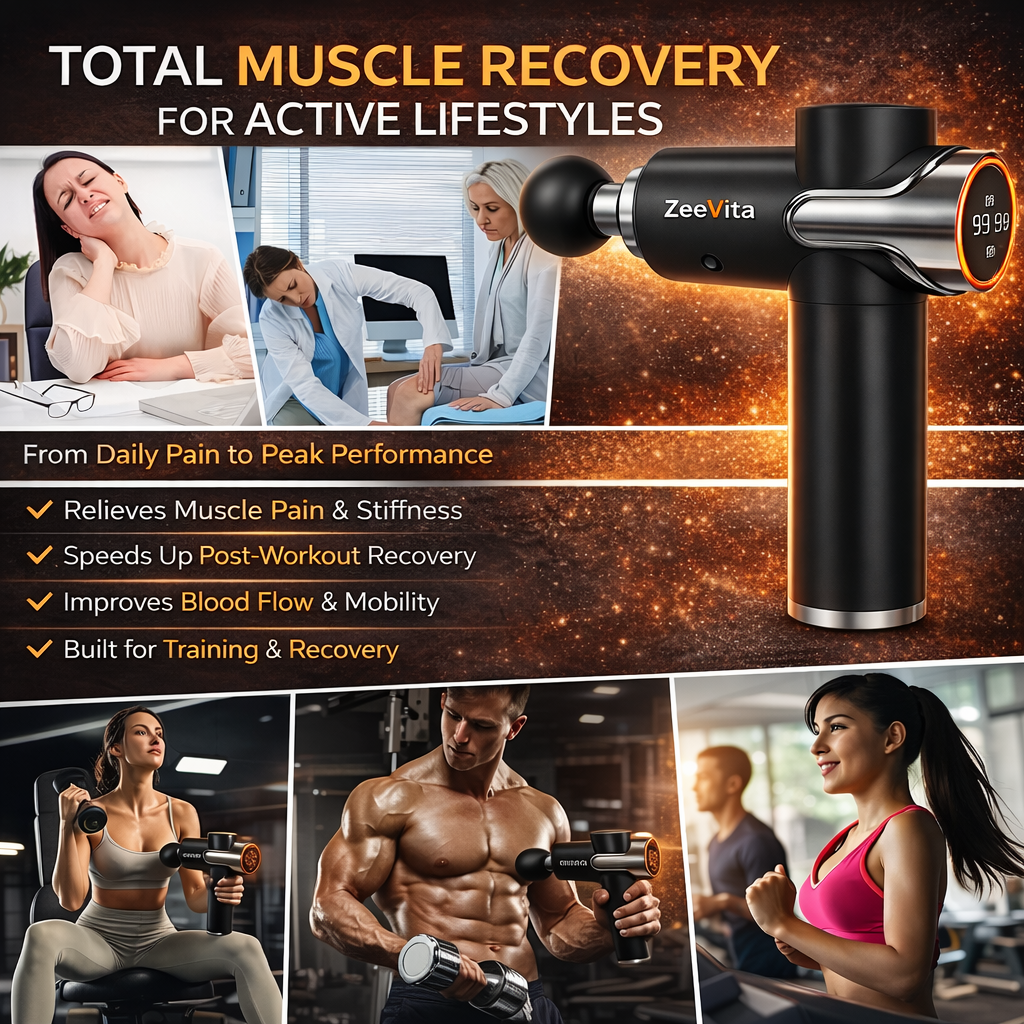 Powerful 99 Speed Massage Gun, Portable Deep Tissue Muscle Massager for Pain Relief Recovery, Percussion Massager for Muscle Tension Shoulder Back Body Neck Arm Legs Relaxation
