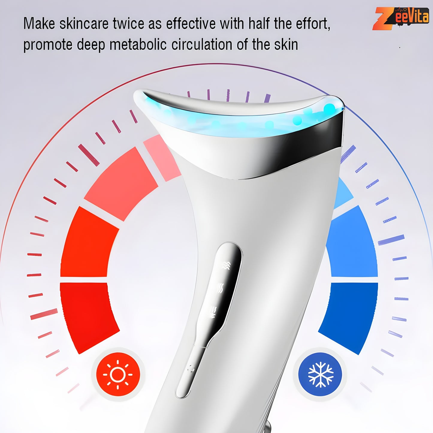 Premium LED 45°C Heat Face Massager Anti-Aging Skin Tightening Electric Neck Lift Machine EMS Microcurrent Face Toning Anti Wrinkle Skin Rejuvenation Sculpting Tool for Womens & Mens Beauty Care