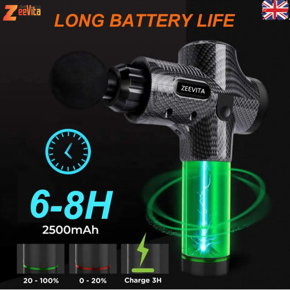 Powerful Massage Gun Deep Tissue with Case, 2025 LCD Portable Muscle Percussion Massager with 30 Speeds for Pain Relief, Handheld Massager with 6 Heads for Shoulder Back Body Neck Arm Legs Relaxatio