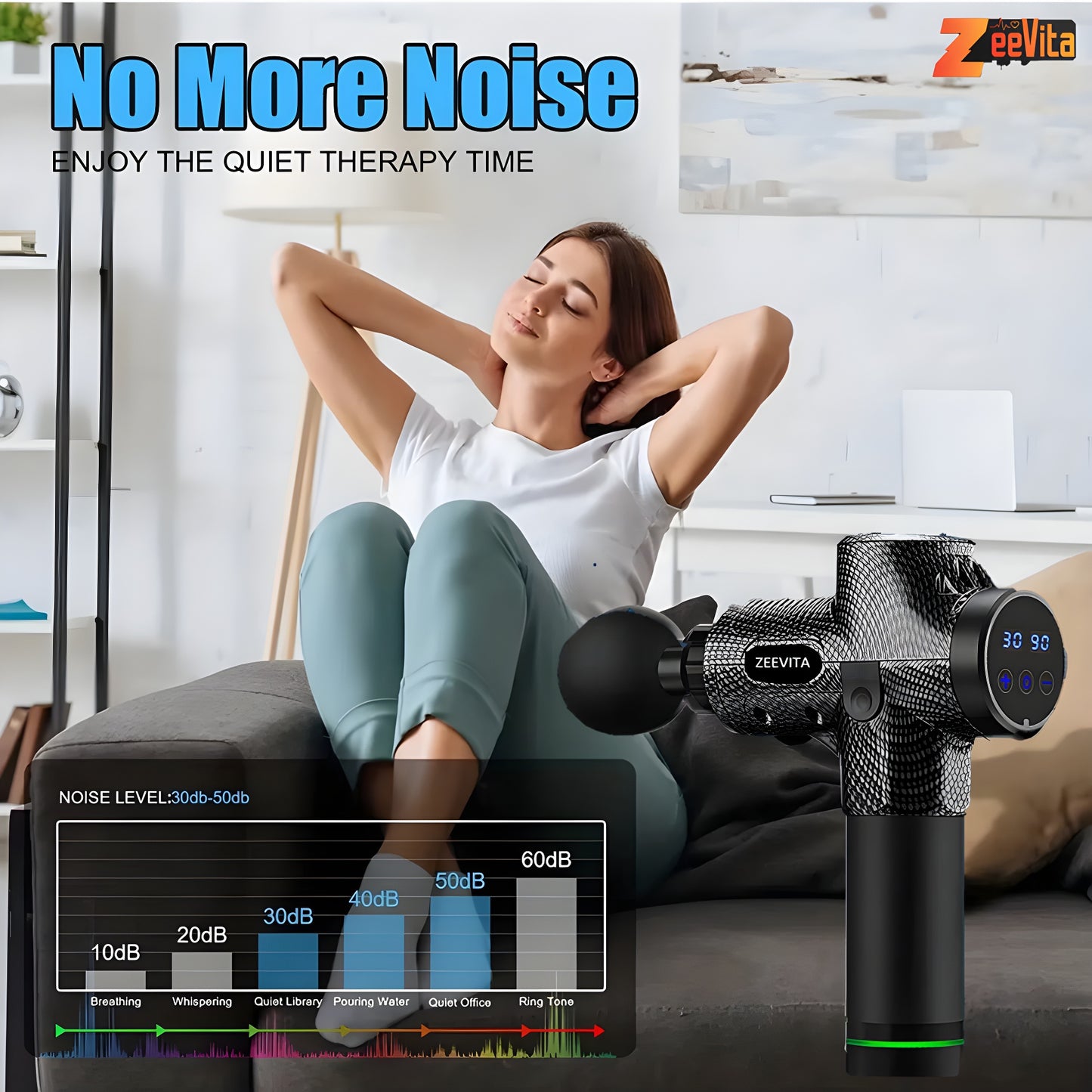 Powerful Massage Gun Deep Tissue with Case, 2025 LCD Portable Muscle Percussion Massager with 30 Speeds for Pain Relief, Handheld Massager with 6 Heads for Shoulder Back Body Neck Arm Legs Relaxatio