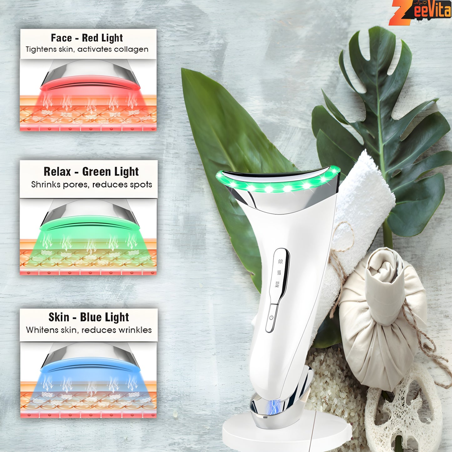 Premium LED 45°C Heat Face Massager Anti-Aging Skin Tightening Electric Neck Lift Machine EMS Microcurrent Face Toning Anti Wrinkle Skin Rejuvenation Sculpting Tool for Womens & Mens Beauty Care
