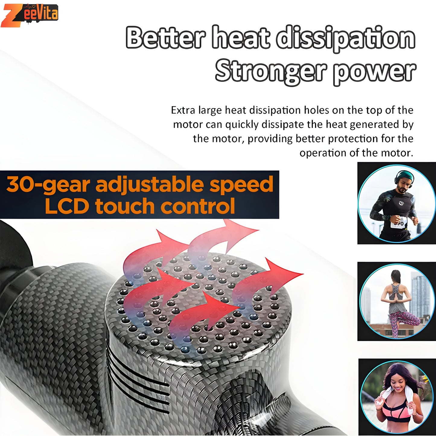Powerful Massage Gun Deep Tissue with Case, 2025 LCD Portable Muscle Percussion Massager with 30 Speeds for Pain Relief, Handheld Massager with 6 Heads for Shoulder Back Body Neck Arm Legs Relaxatio