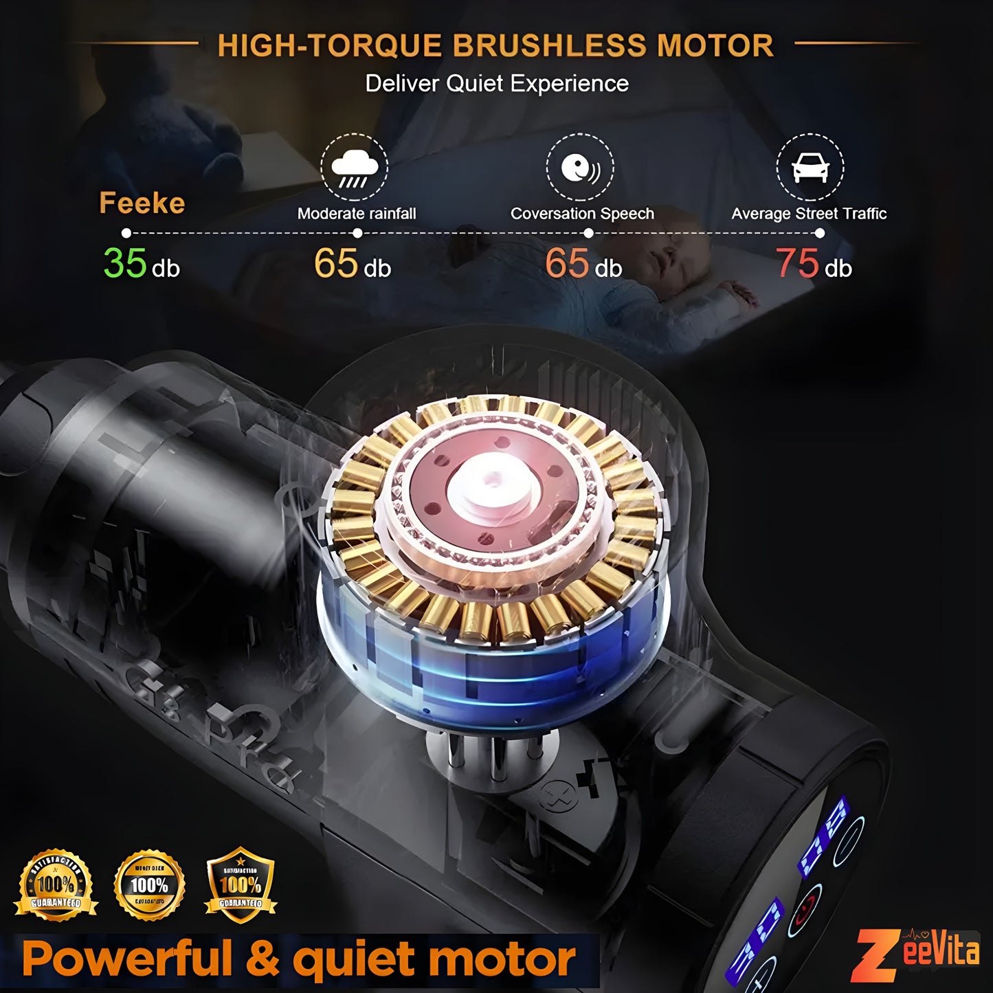 Powerful Massage Gun Deep Tissue with Case, 2025 LCD Portable Muscle Percussion Massager with 30 Speeds for Pain Relief, Handheld Massager with 6 Heads for Shoulder Back Body Neck Arm Legs Relaxatio