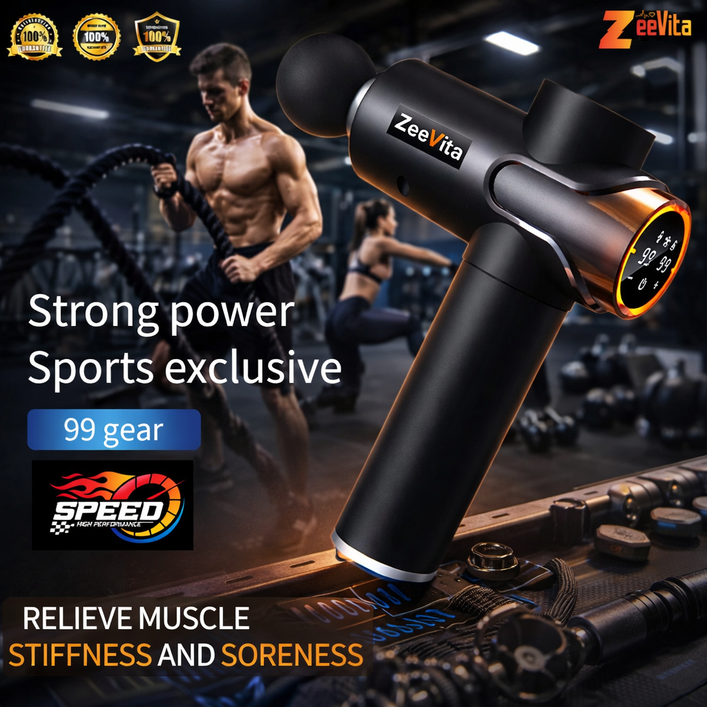 Powerful 99 Speed Massage Gun, Portable Deep Tissue Muscle Massager for Pain Relief Recovery, Percussion Massager for Muscle Tension Shoulder Back Body Neck Arm Legs Relaxation